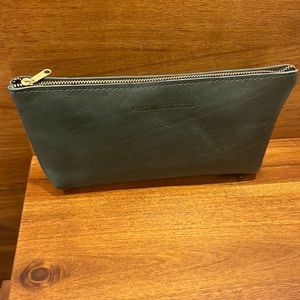 Portland leather goods small leather green utility bag jade